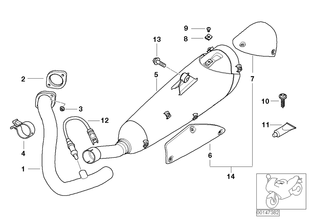 BMW eksos rep.sett F650CS 2004-2005 (0177 / 0187)