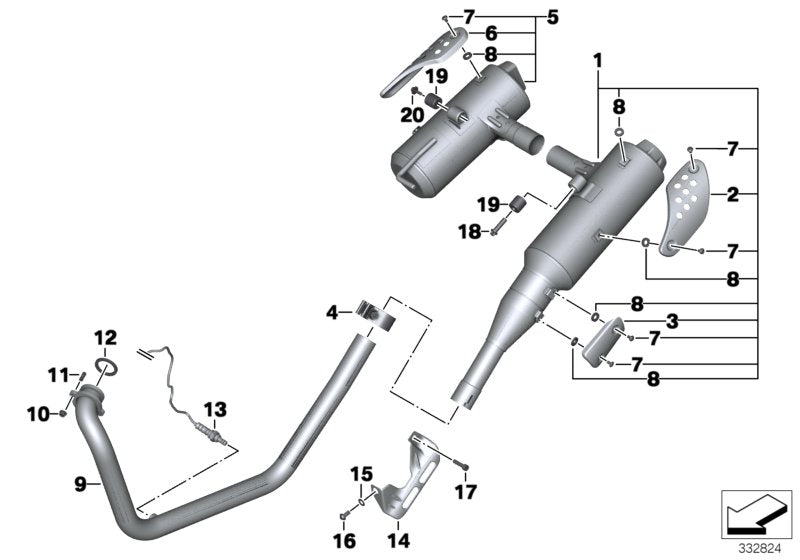 BMW eksos rep.sett G650GS 2008-2010 (0178 / 0179)