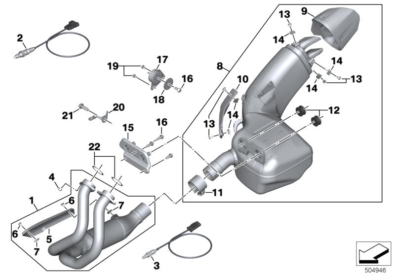 BMW eksos rep.sett F900R 2020-2023 (0K11 / 0K13)