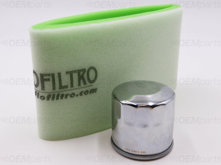 HiFlo Luftfilter og HiFlo Chrome Oljefilter KAWASAKI KVF 650 (2005-2017)