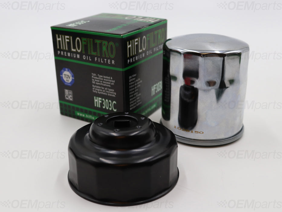 HiFlo Chrome Oljefilter og Oljefilterverktøy KAWASAKI GPZ 500 (1988-2002)